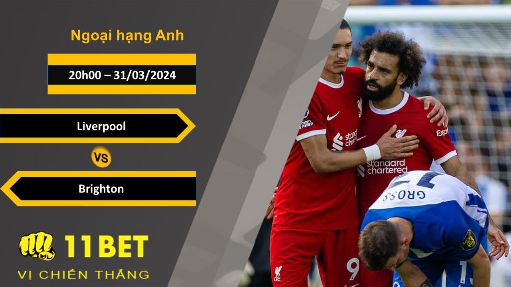 11BET Soi kèo Liverpool vs Brighton, 20h00, 31/03/2024