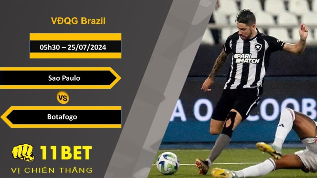 11BET Soi kèo  Sao Paulo vs Botafogo , 05h30, 25/07/2024