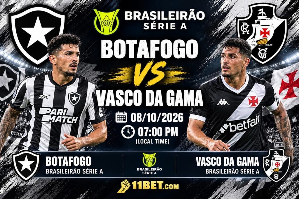 11BET Soi kèo bóng đá Botafogo vs Vasco da Gama 06h30 ngày 08/10/2026: Cân tài cân sức tại Nilton Santos